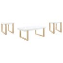 Pala  Coffee and End Table Set White High Gloss