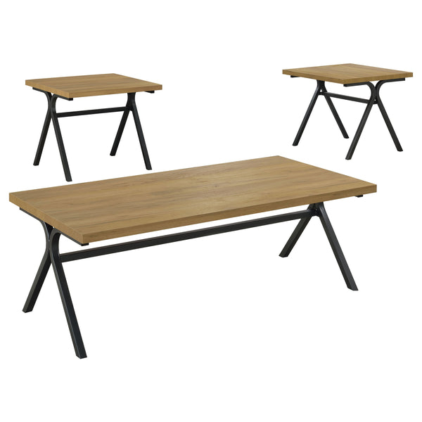 Colmar  Engineered Wood Coffee Table Set Golden Oak