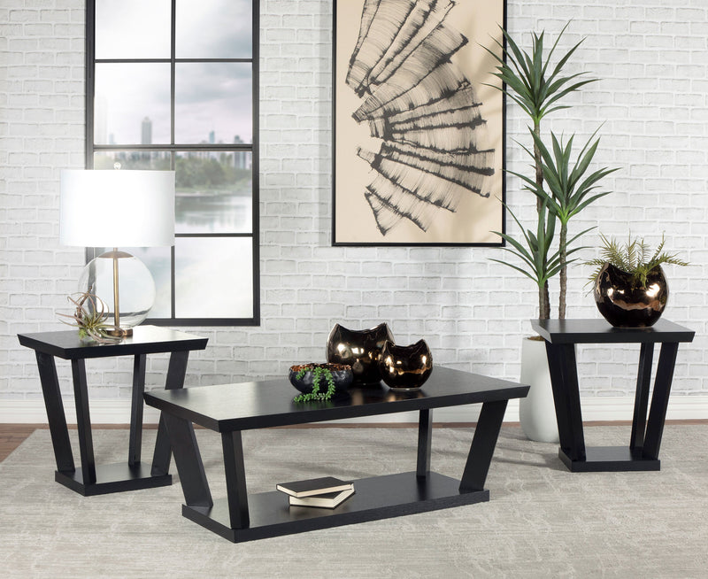 Aminta  Coffee and End Table Set Black