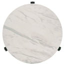 Tandi Round Faux Marble Side End Table White and Black