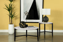 Tandi  Faux Marble Coffee and End Table Set White