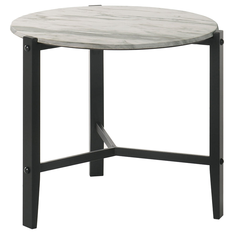 Tandi  Faux Marble Coffee and End Table Set White