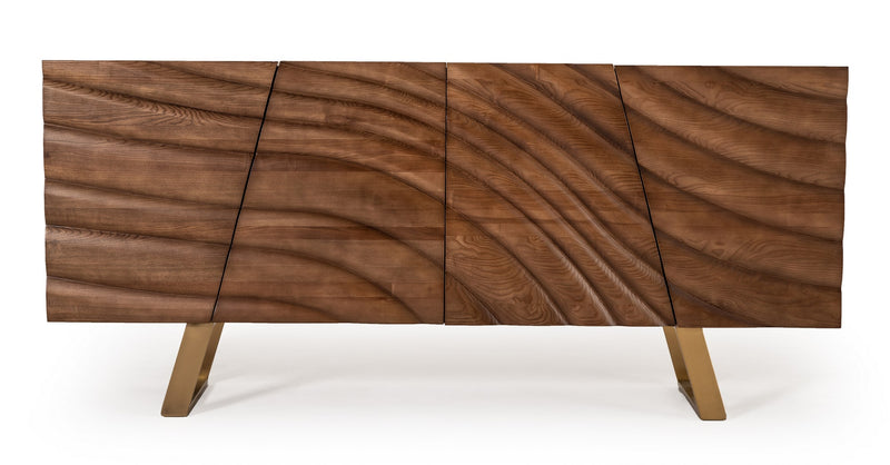 Modrest Finley Mid-Century Walnut & Gold Buffet