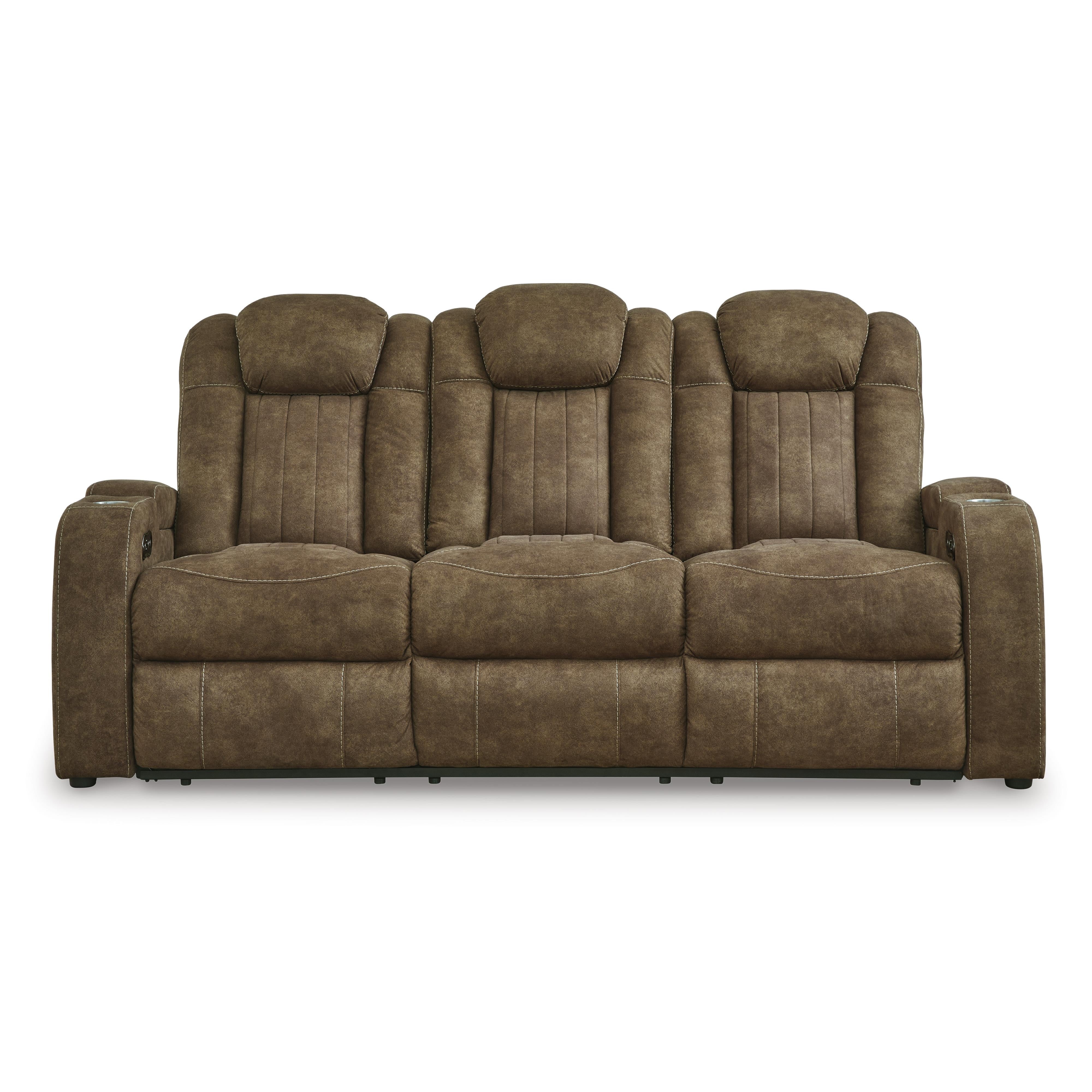 Signature Design by Ashley Wolfridge Power Reclining Leather Look Sofa 6070315 IMAGE 3