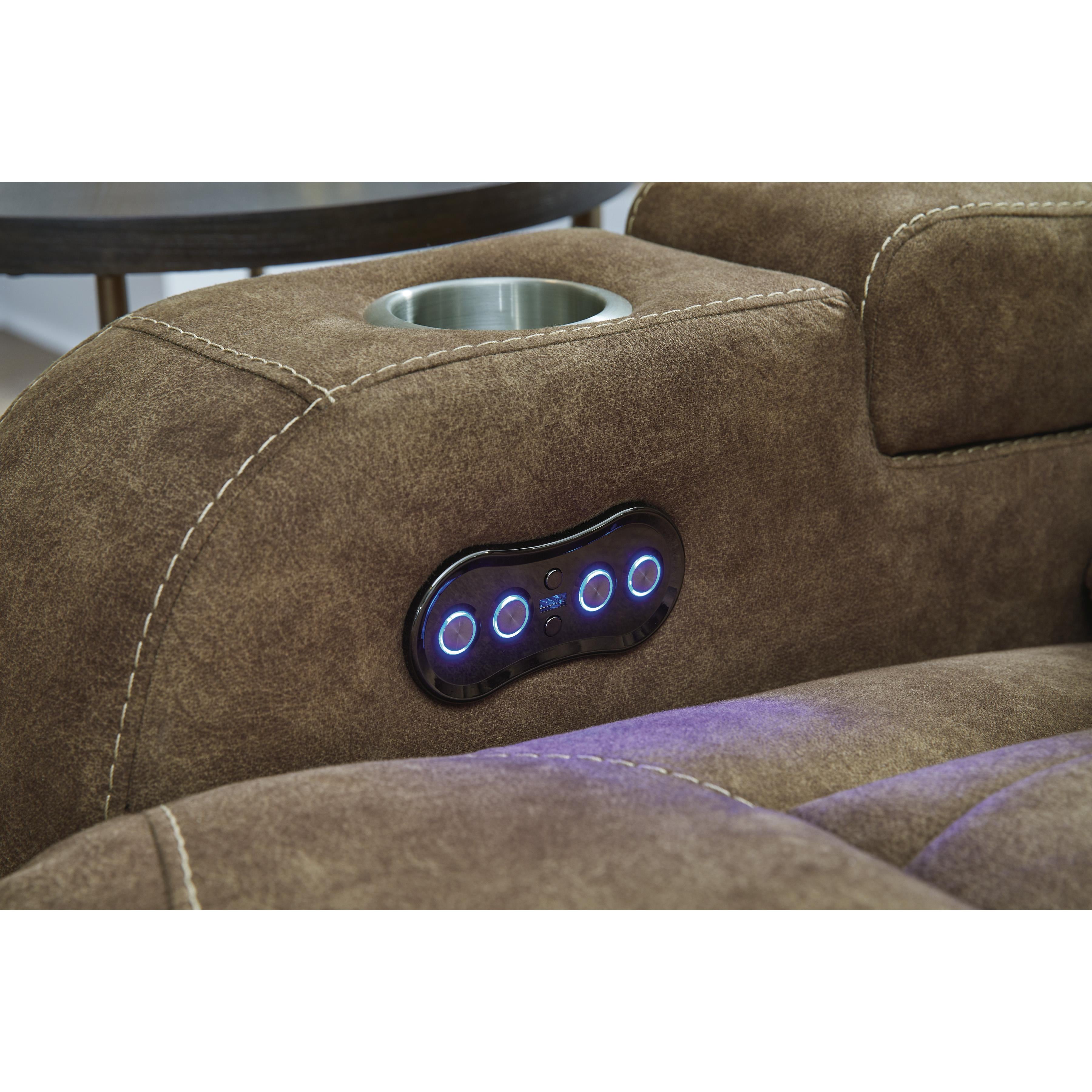 Signature Design by Ashley Wolfridge Power Reclining Leather Look Loveseat with Console 6070318 IMAGE 12