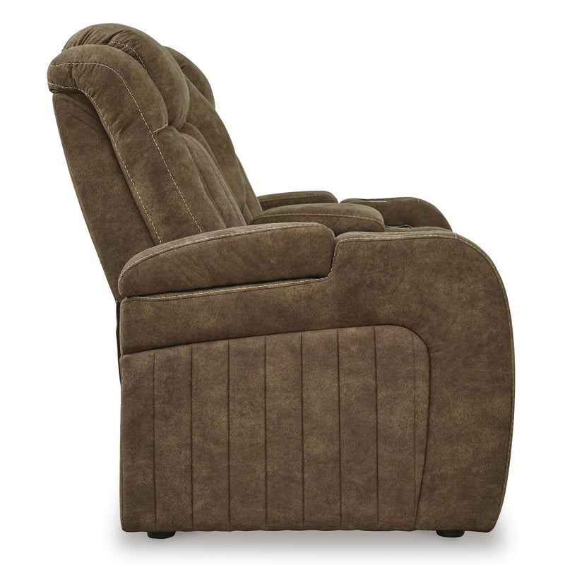 Signature Design by Ashley Wolfridge Power Reclining Leather Look Loveseat with Console 6070318 IMAGE 4