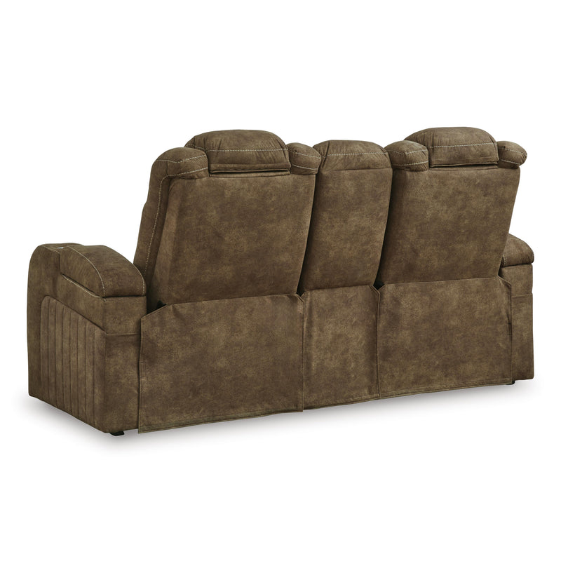 Signature Design by Ashley Wolfridge Power Reclining Leather Look Loveseat with Console 6070318 IMAGE 5