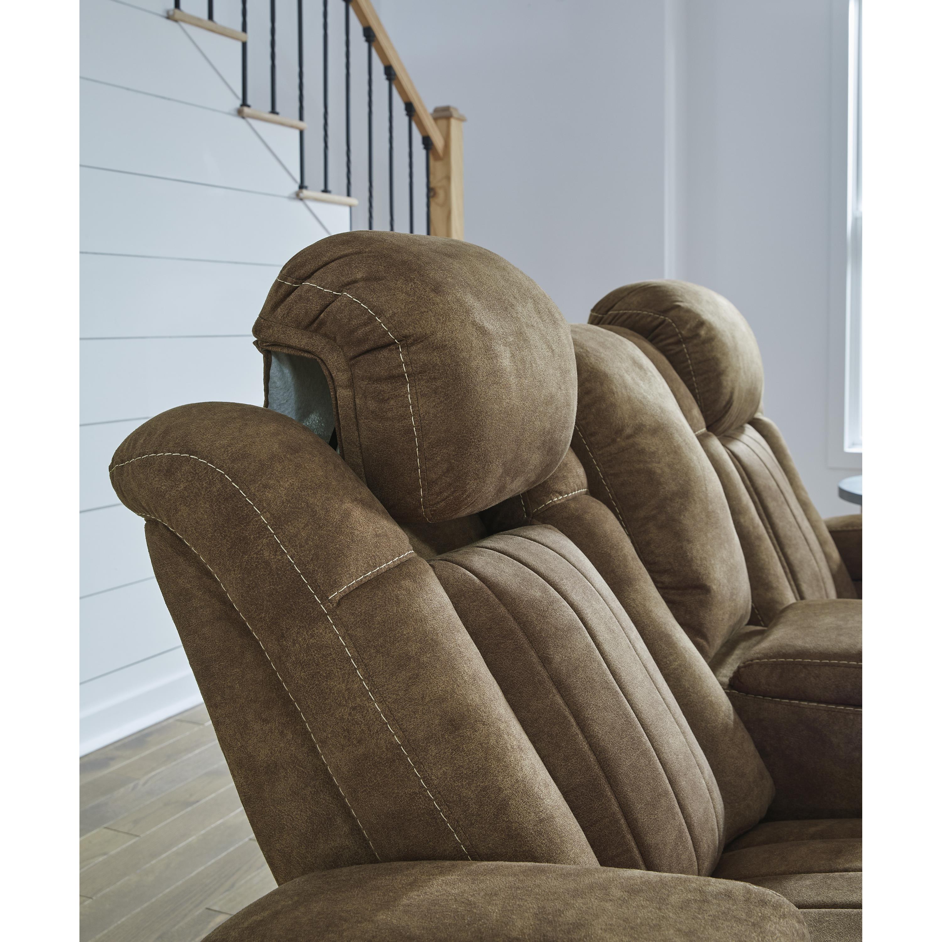 Signature Design by Ashley Wolfridge Power Reclining Leather Look Loveseat with Console 6070318 IMAGE 8
