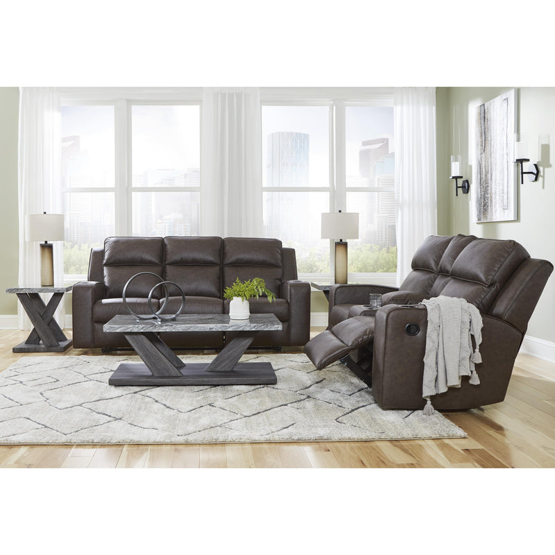 Signature Design by Ashley Lavenhorne Reclining Leather Look Loveseat with Console 6330694 IMAGE 13