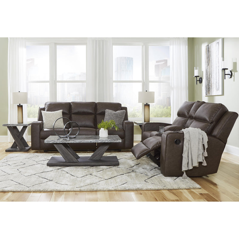 Signature Design by Ashley Lavenhorne Reclining Leather Look Loveseat with Console 6330694 IMAGE 14