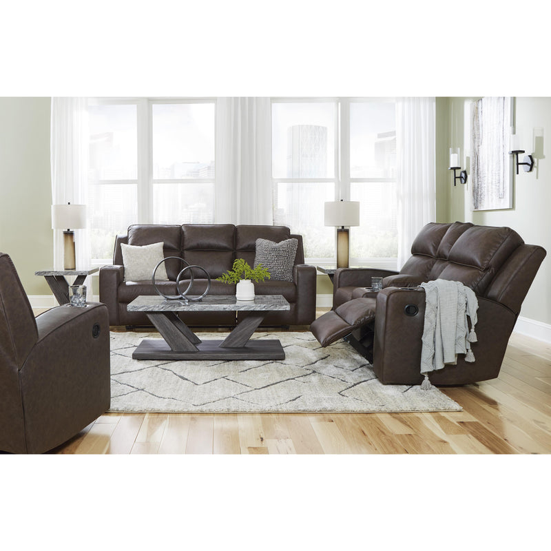 Signature Design by Ashley Lavenhorne Reclining Leather Look Loveseat with Console 6330694 IMAGE 16