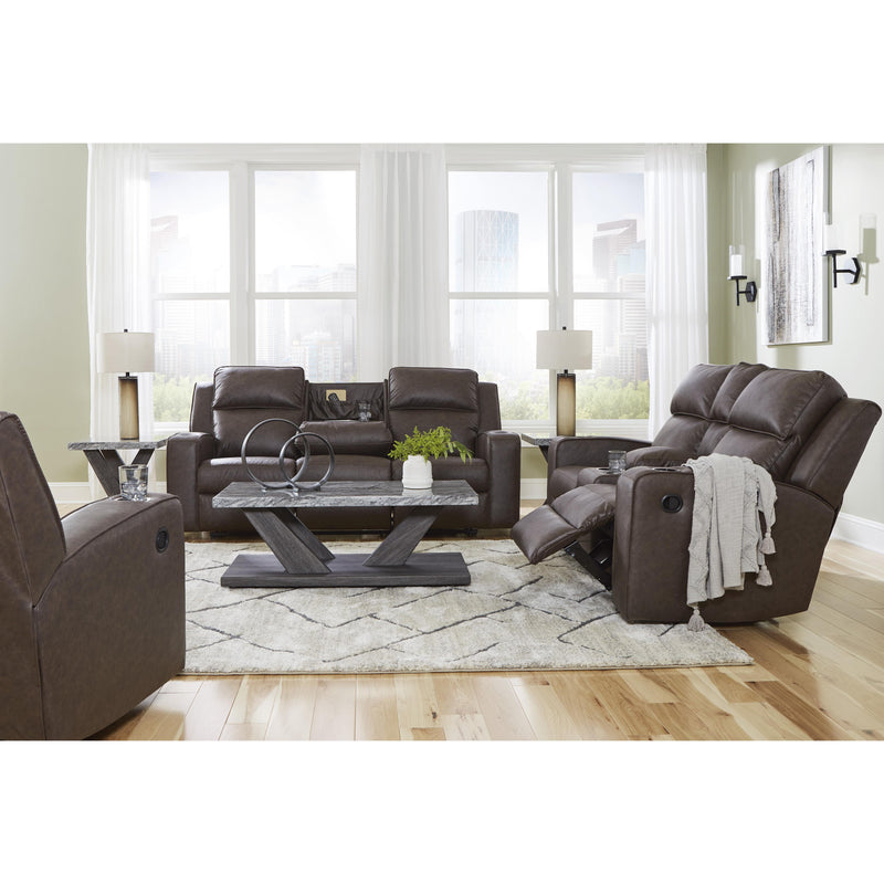 Signature Design by Ashley Lavenhorne Reclining Leather Look Loveseat with Console 6330694 IMAGE 18