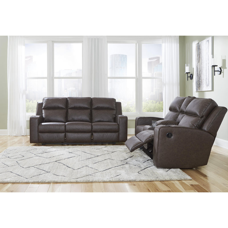 Signature Design by Ashley Lavenhorne Reclining Leather Look Loveseat with Console 6330694 IMAGE 8