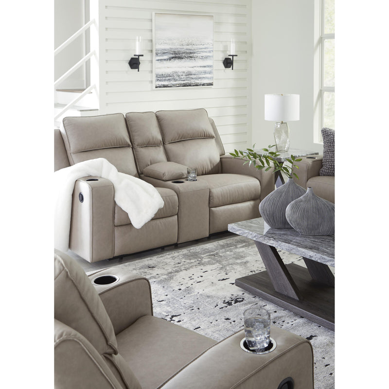 Signature Design by Ashley Lavenhorne Reclining Leather Look Loveseat with Console 6330794 IMAGE 8