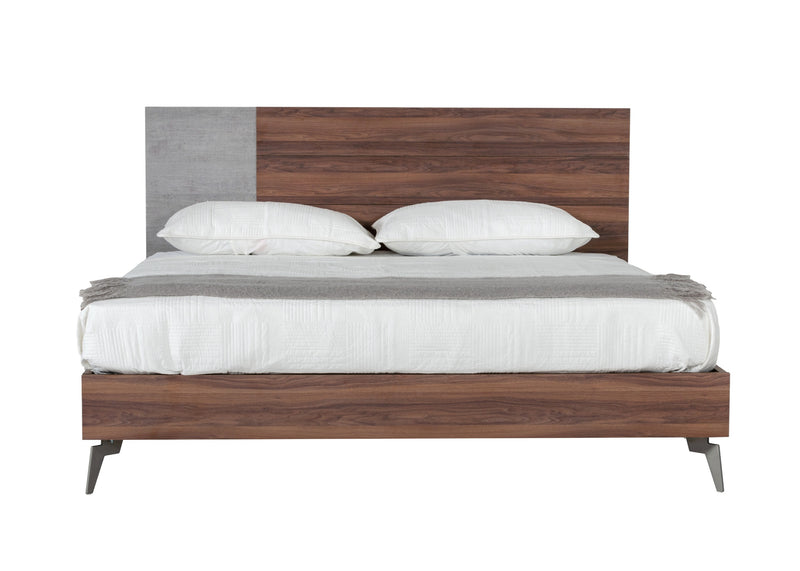 Nova Domus Palermo - Modern Italian Faux Concrete & Walnut Bed
