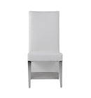 Modrest Kilson Modern White Leatherette & Stainless Steel Dining Chair (Set of 2)