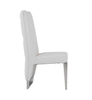 Modrest Kilson Modern White Leatherette & Stainless Steel Dining Chair (Set of 2)
