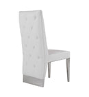 Modrest Kilson Modern White Leatherette & Stainless Steel Dining Chair (Set of 2)