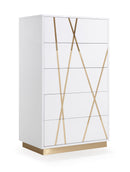 Modrest Nixa Modern White & Gold Chest