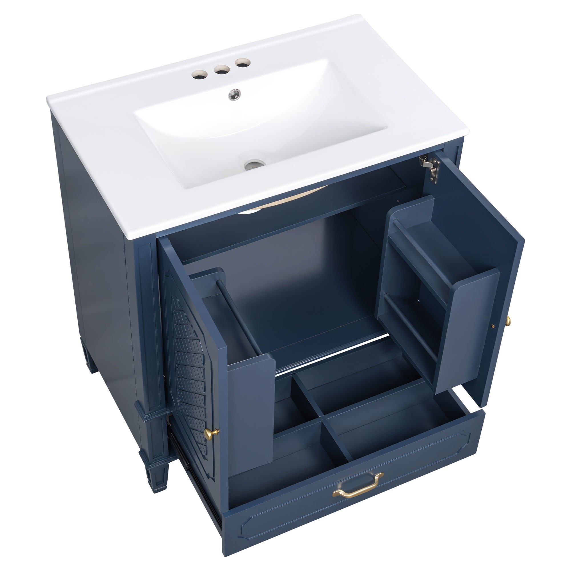 Bathroom Vanity With Sink, Soft Closing Door, Multi Functional Storage