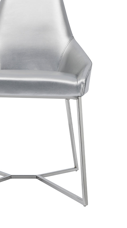 Modrest Sarah Modern Pearl Grey Leatherette Dining Chair (Set of 2)