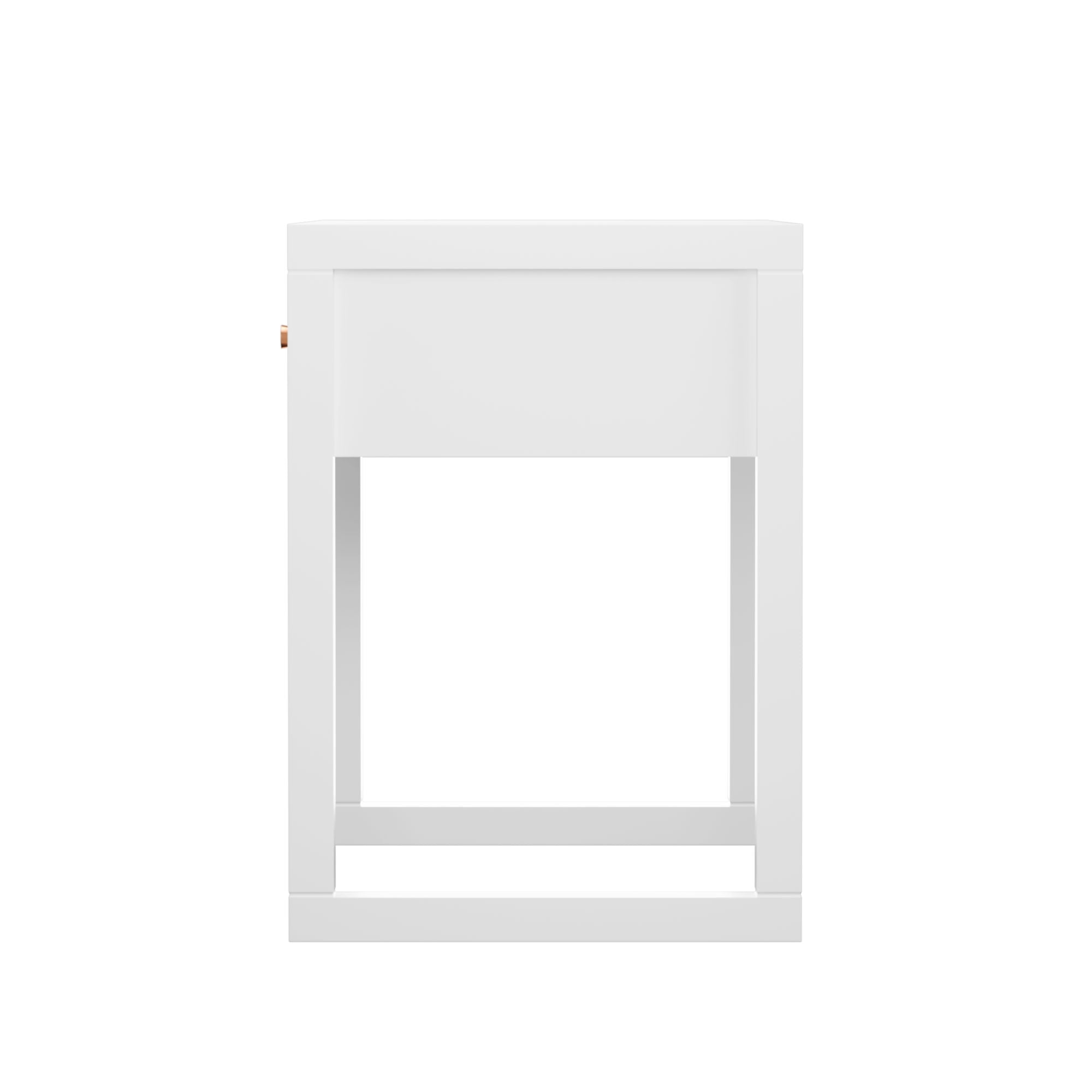 Nightstand With Drawer, Minimalist Bedside Table, Compact End Table For Bedroom - White