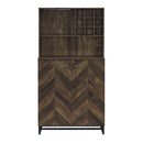 Coaster Furniture Mendoza 182082 2-Door Wine Cabinet - Rustic Oak Herringbone/Gunmetal IMAGE 3