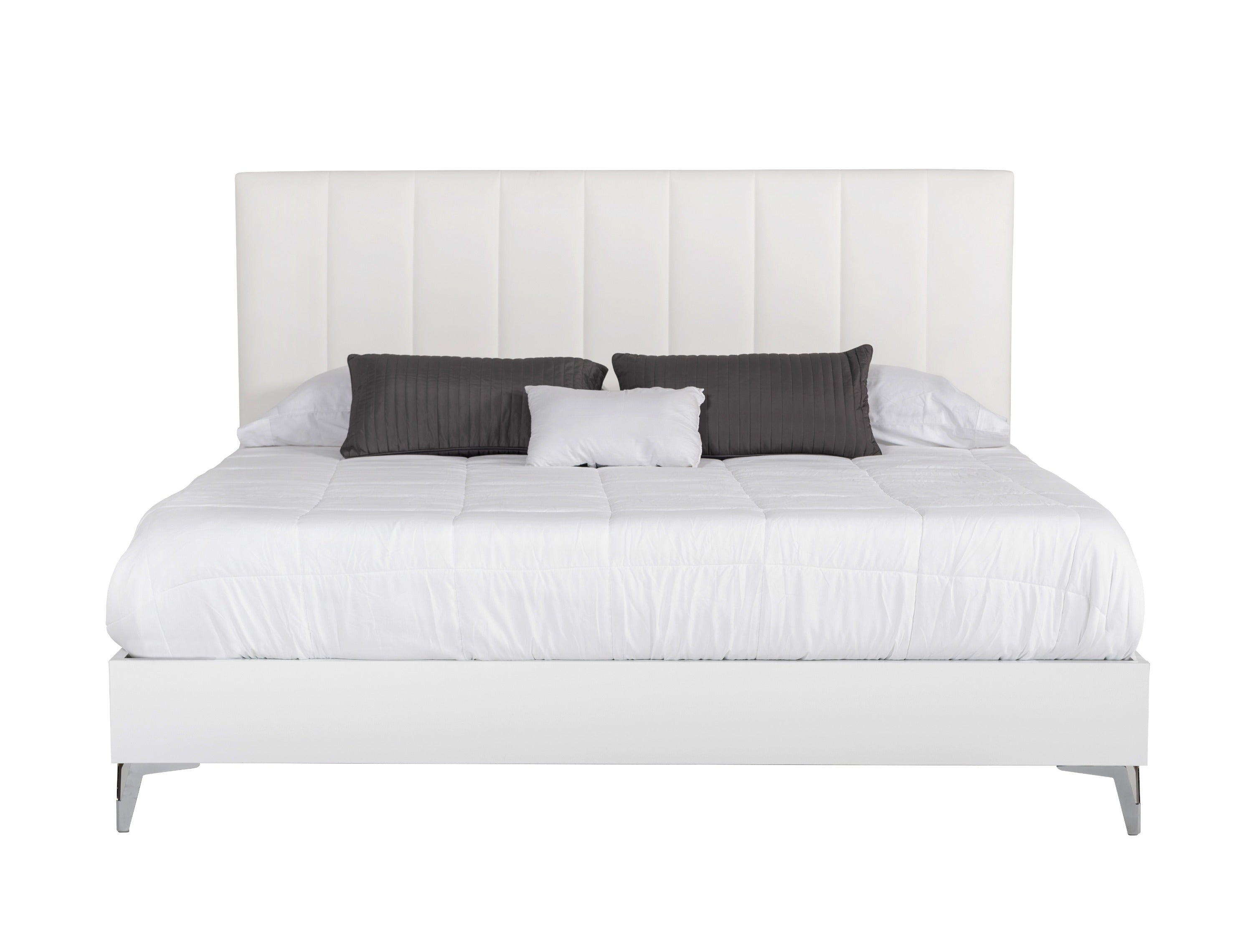 Nova Domus Angela - Italian Modern White Eco Leather Bed
