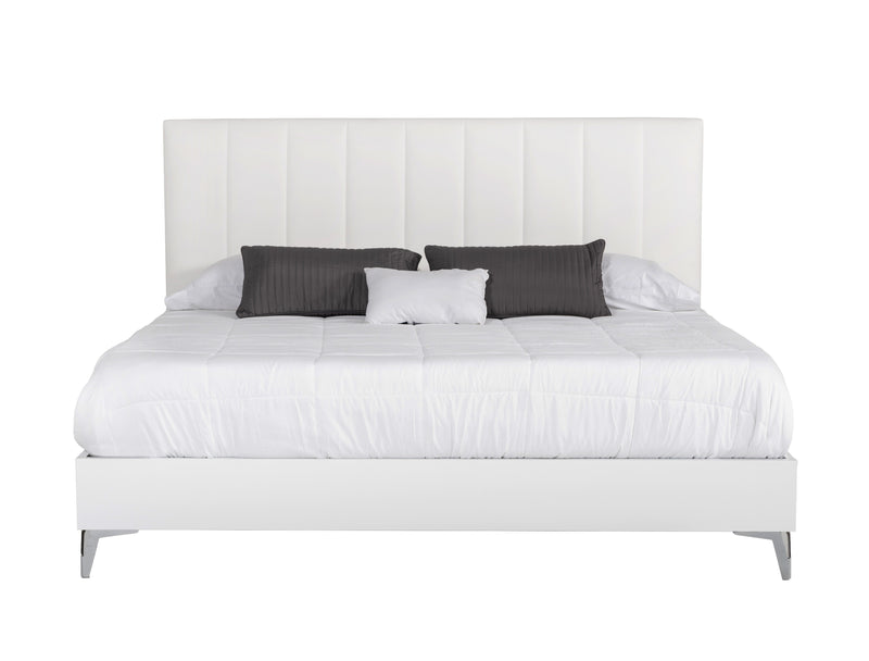 Nova Domus Angela - Italian Modern White Eco Leather Bed