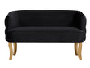 Divani Casa Fayette Modern Black Velvet & Gold Sofa