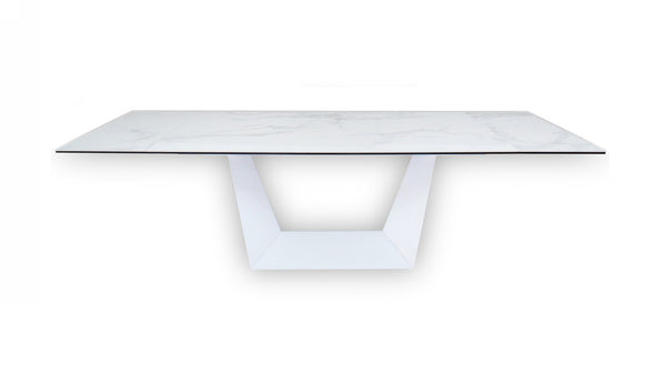 Modrest Baldwin - Modern White Ceramic Extendable Dining Table