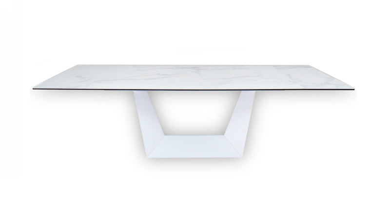 Modrest Baldwin - Modern White Ceramic Extendable Dining Table