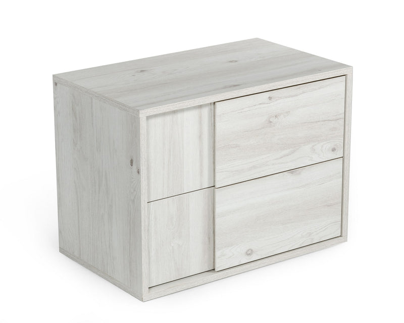 Nova Domus Asus - Italian Modern White Washed Oak Nightstand