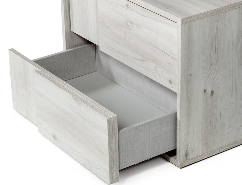 Nova Domus Asus - Italian Modern White Washed Oak Nightstand