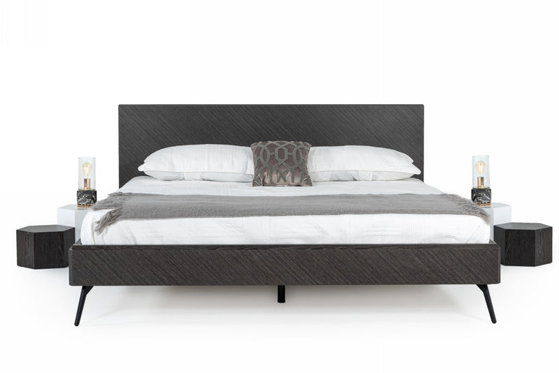 Modrest Gaige - Eastern King Modern Grey Elm Bed