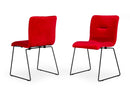 Modrest Yannis - Modern Red Fabric Dining Chair (Set of 2)