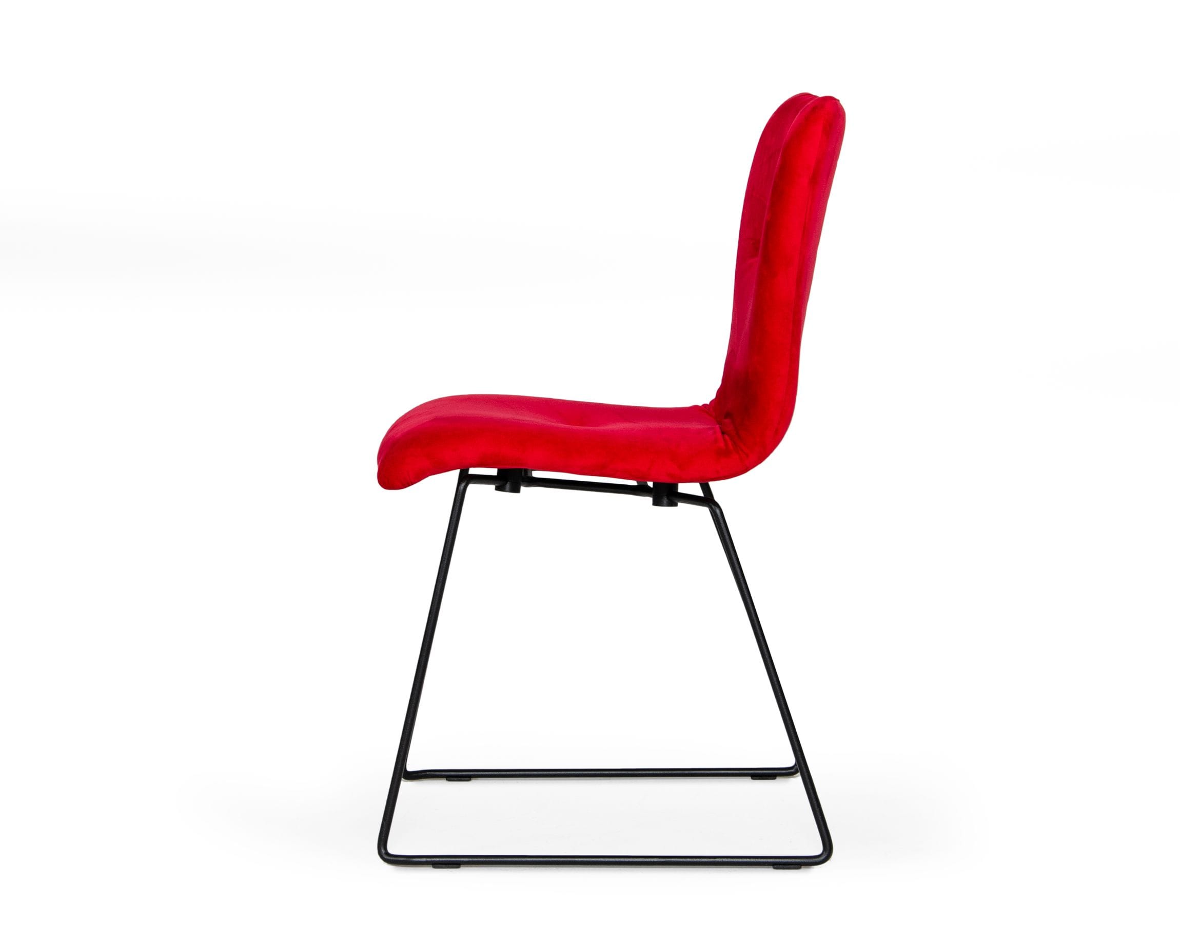Modrest Yannis - Modern Red Fabric Dining Chair (Set of 2)