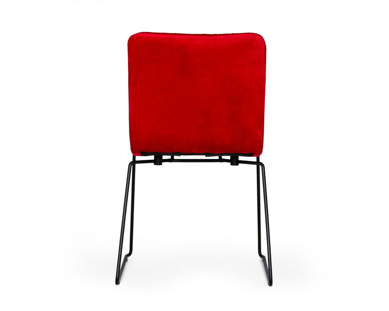 Modrest Yannis - Modern Red Fabric Dining Chair (Set of 2)