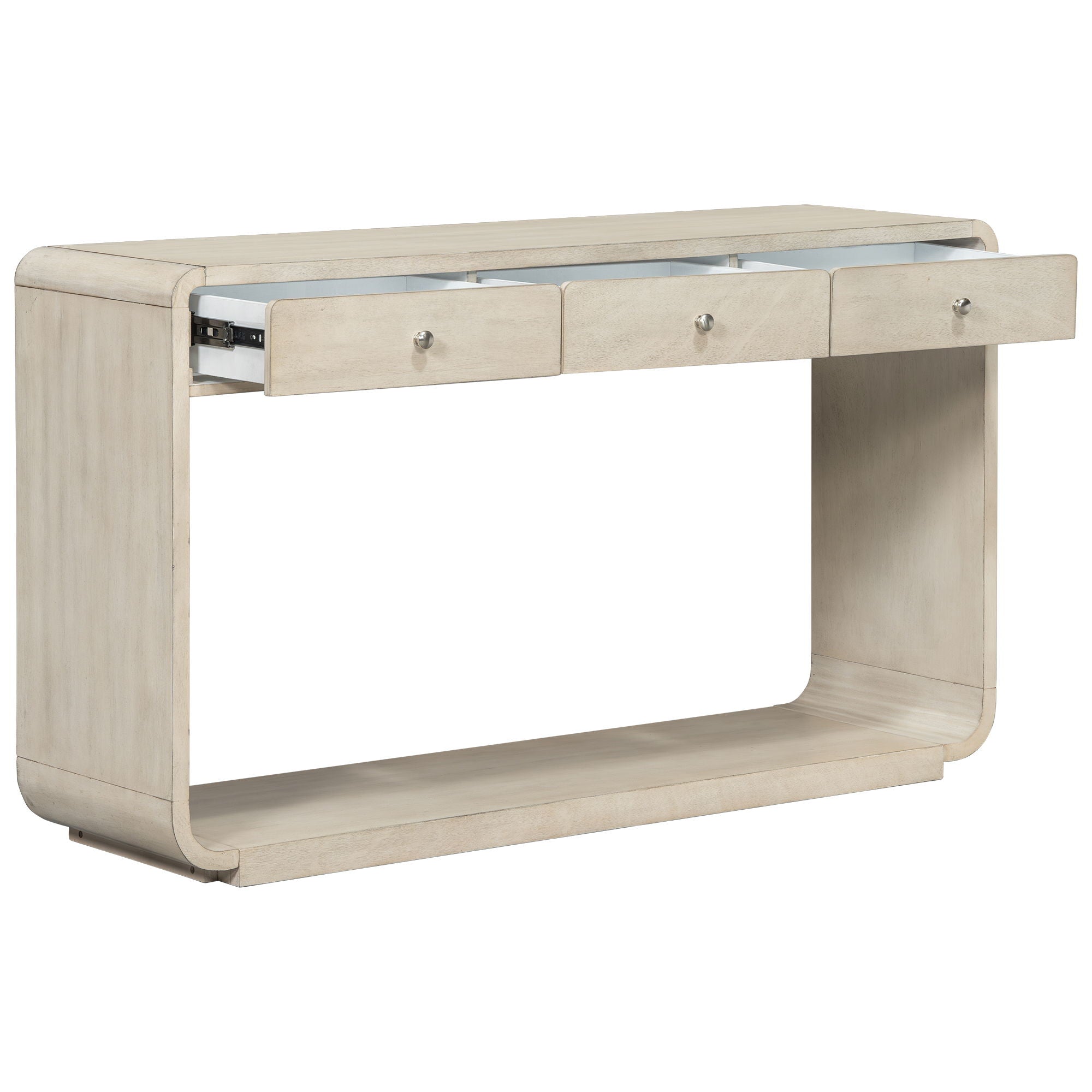 onsole Table With 3 Drawers And Display Shelf