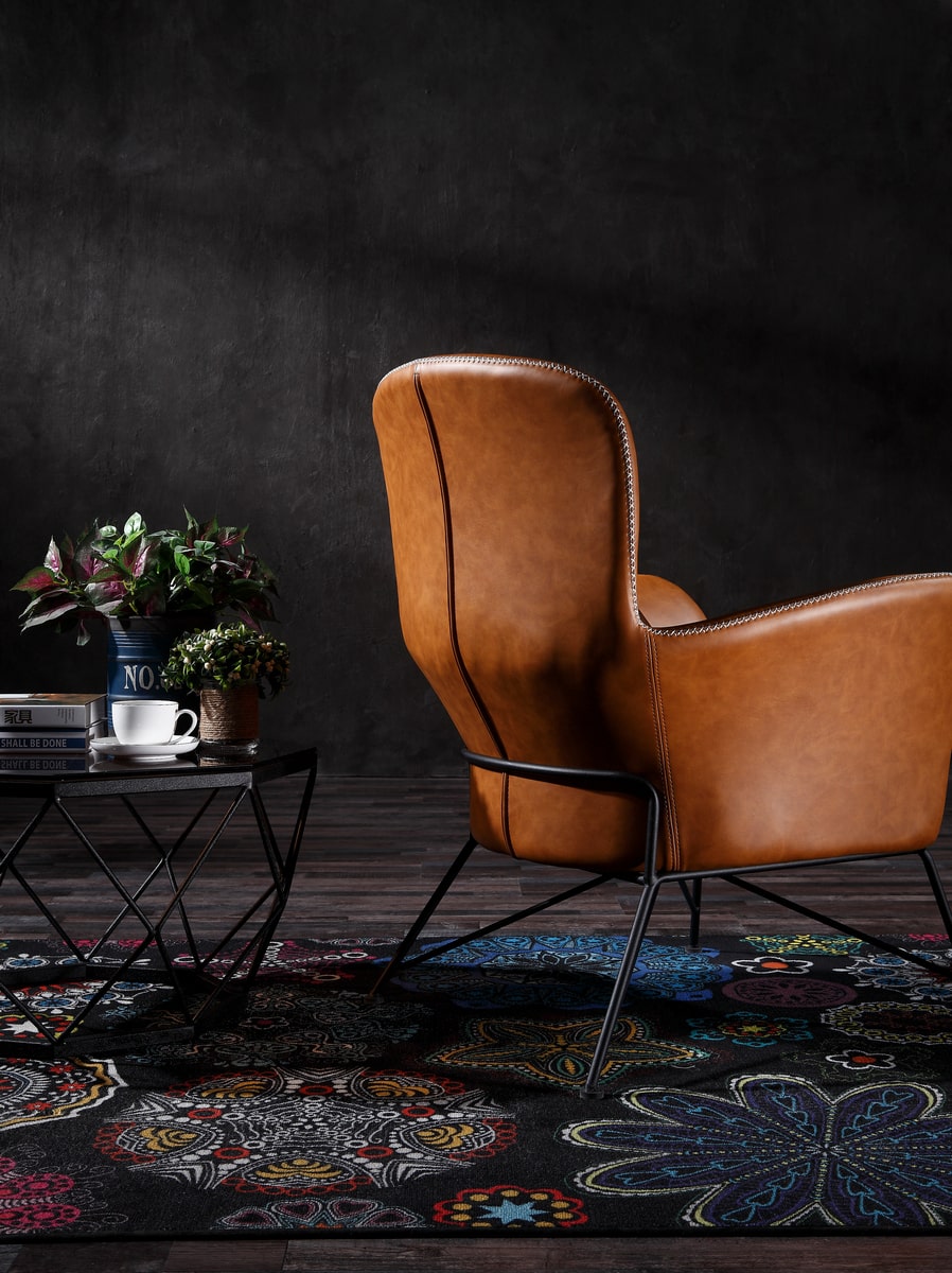 Modrest Kirk - Modern Brown Eco-Leather Accent Chair