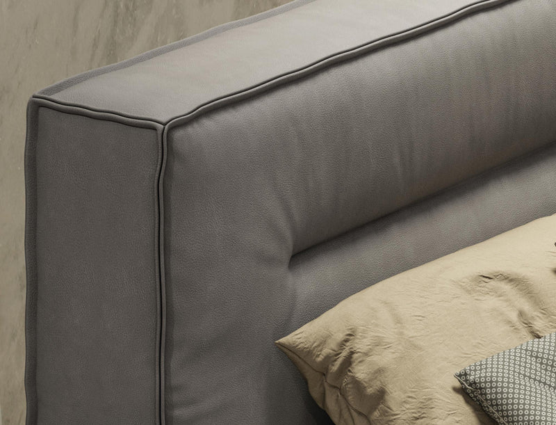 Lamod Italia Hollywood - Italian Contemporary Grey Leather Bed