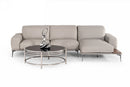 Lamod Italia Villeneuve - Italian Modern Light Grey Leather Right Facing Sectional Sofa