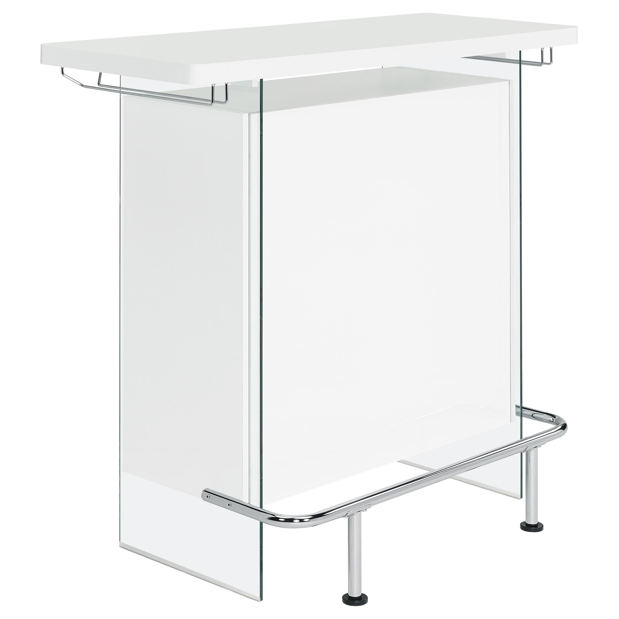 Coaster Furniture Acosta 182632 Rectangular Bar Unit With Footrest And Glass Side Panels IMAGE 1
