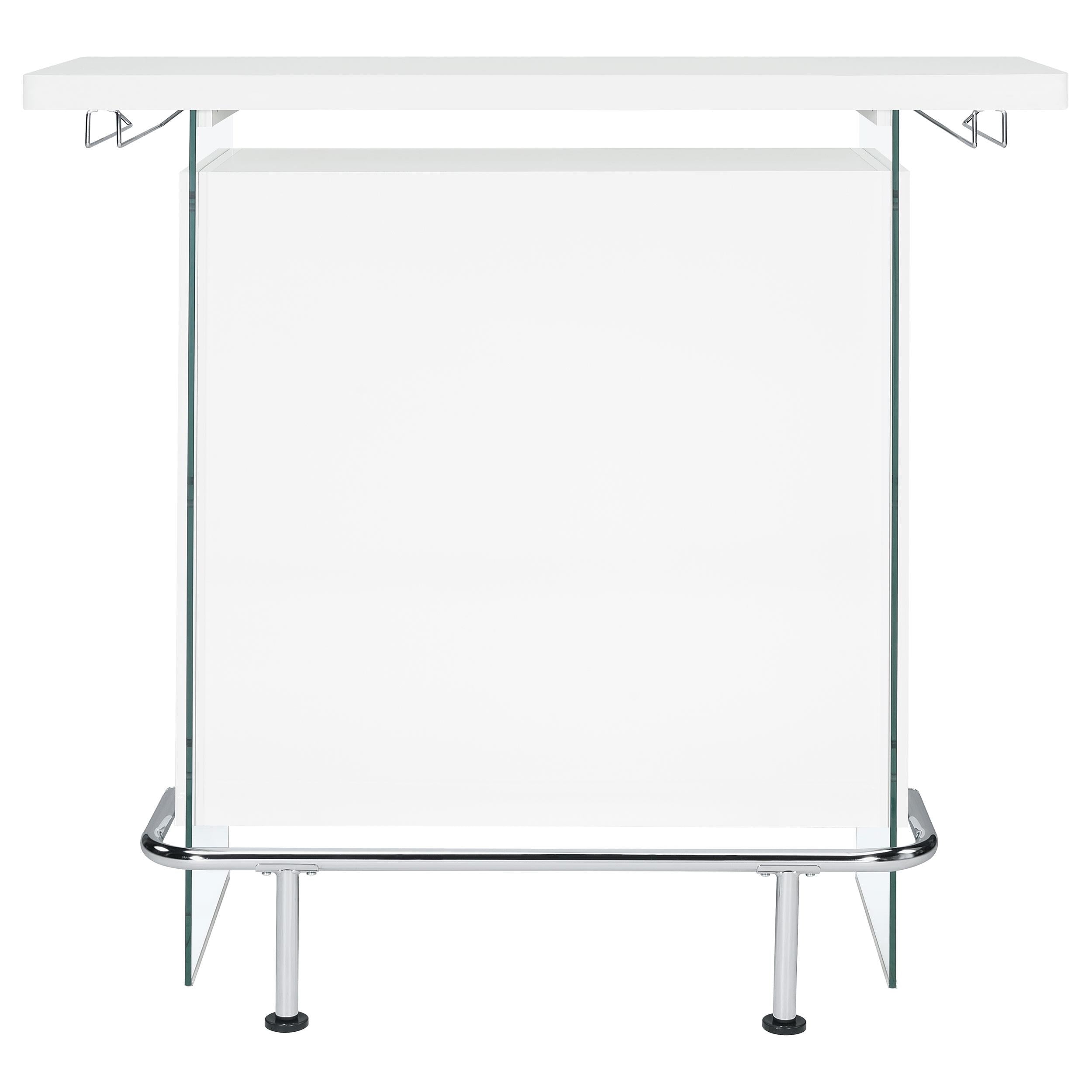 Coaster Furniture Acosta 182632 Rectangular Bar Unit With Footrest And Glass Side Panels IMAGE 2