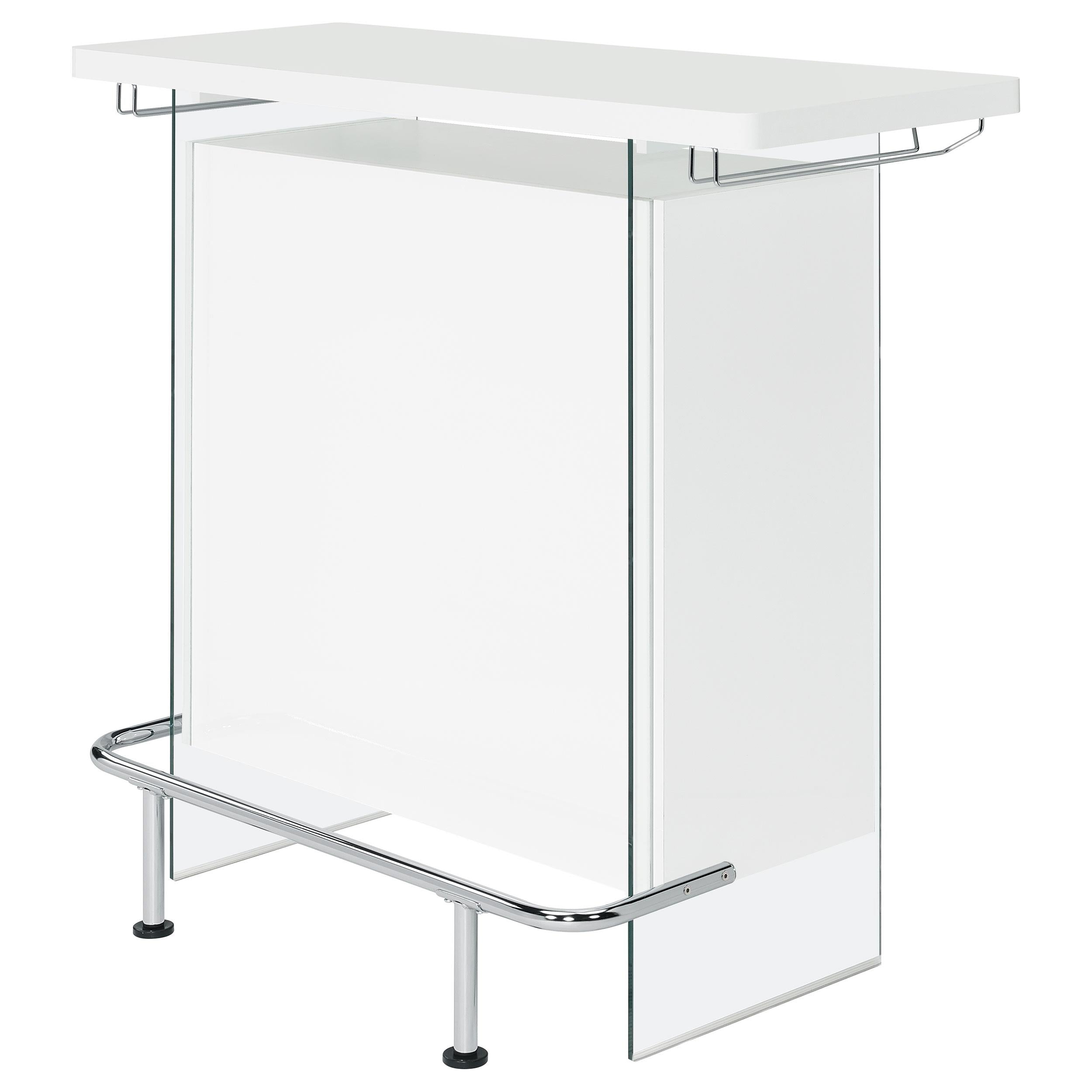 Coaster Furniture Acosta 182632 Rectangular Bar Unit With Footrest And Glass Side Panels IMAGE 3