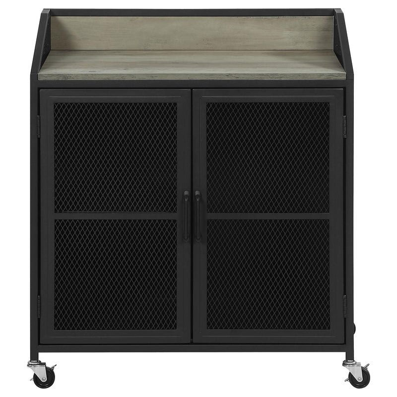 Coaster Furniture Arlette 183476 Wine Cabinet with Wire Mesh Doors - Grey Wash/Sandy Black IMAGE 3