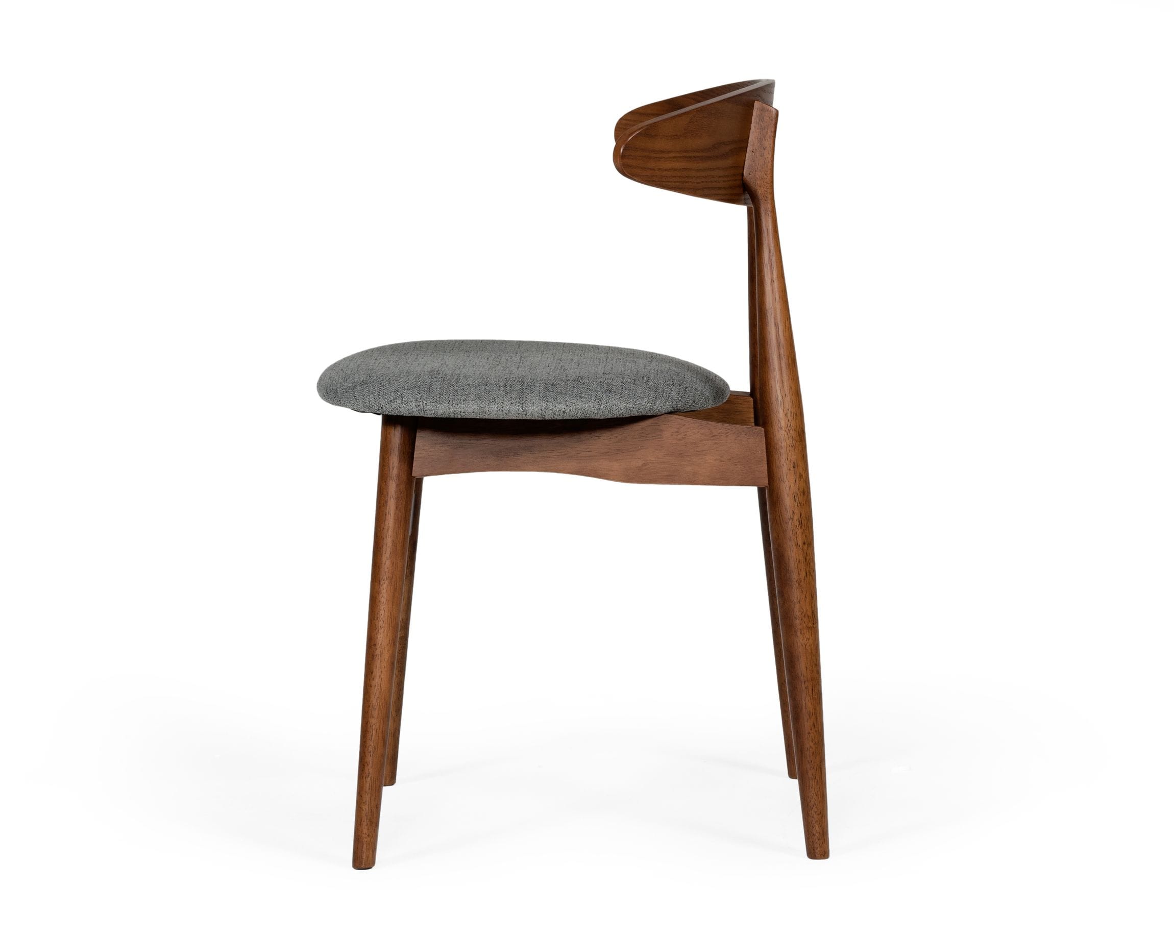 Modrest Prospect - Modern Grey Fabric & Walnut Dining Chair (Set of 2)