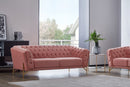 Divani Casa Aiken - Modern Salmon Velvet Sofa