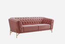 Divani Casa Aiken - Modern Salmon Velvet Sofa