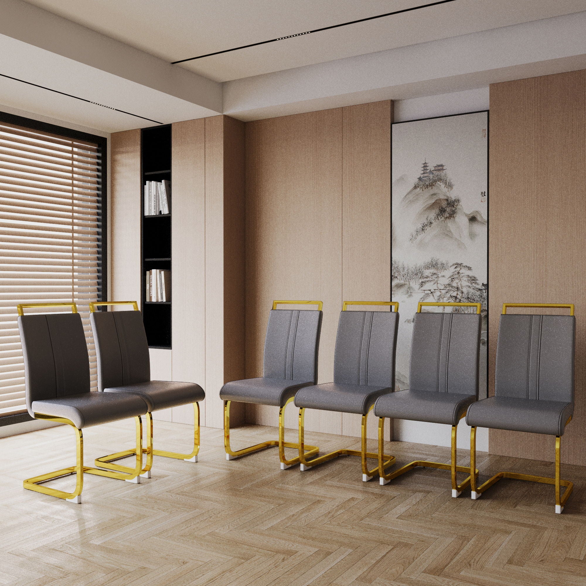 Side Dining Room Chair, Padded Seat High Back
